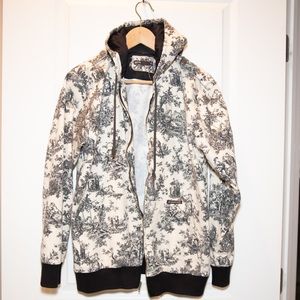 Patterned zip up hoodie